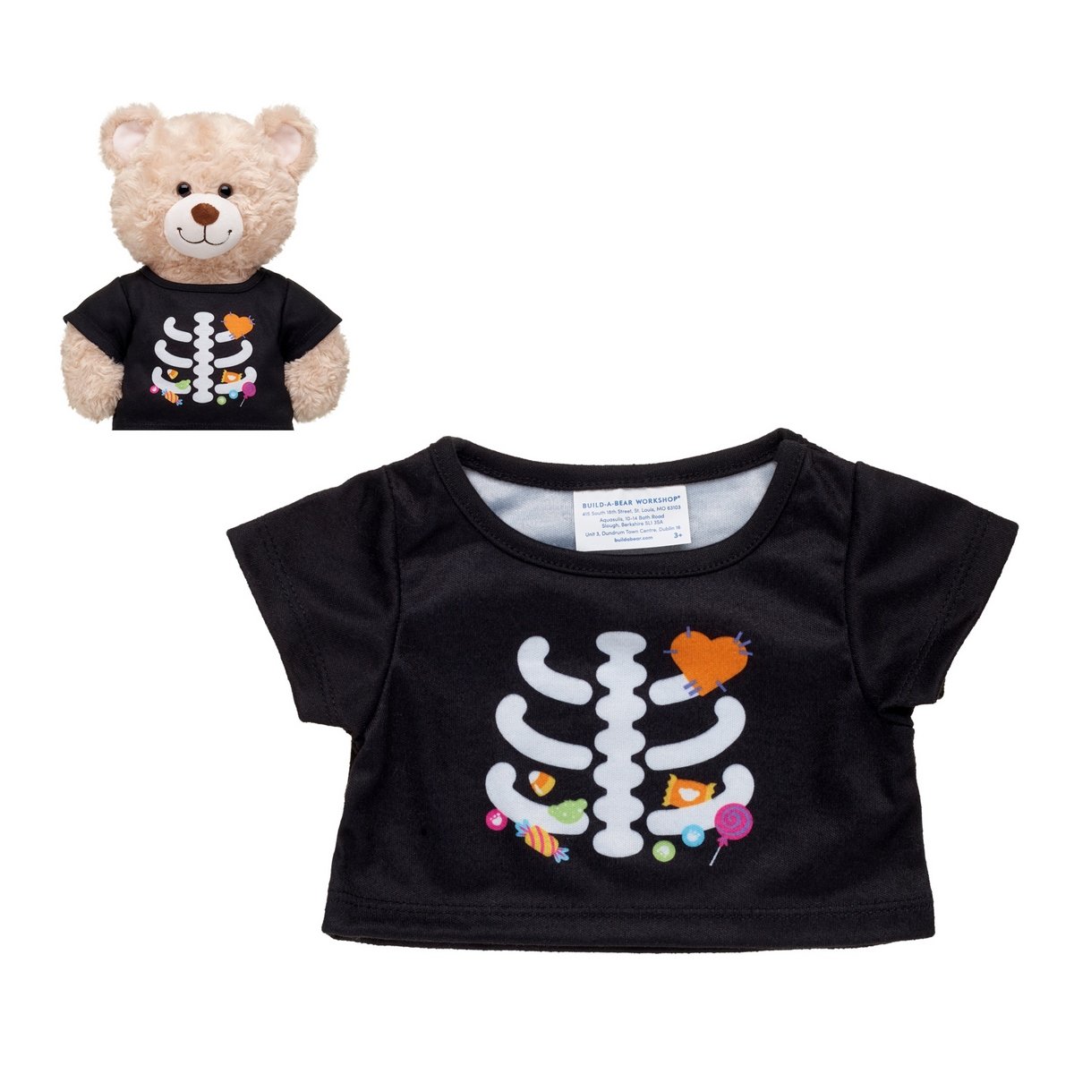 Polera Esqueleto Negra Hnw 25 Build-A-Bear